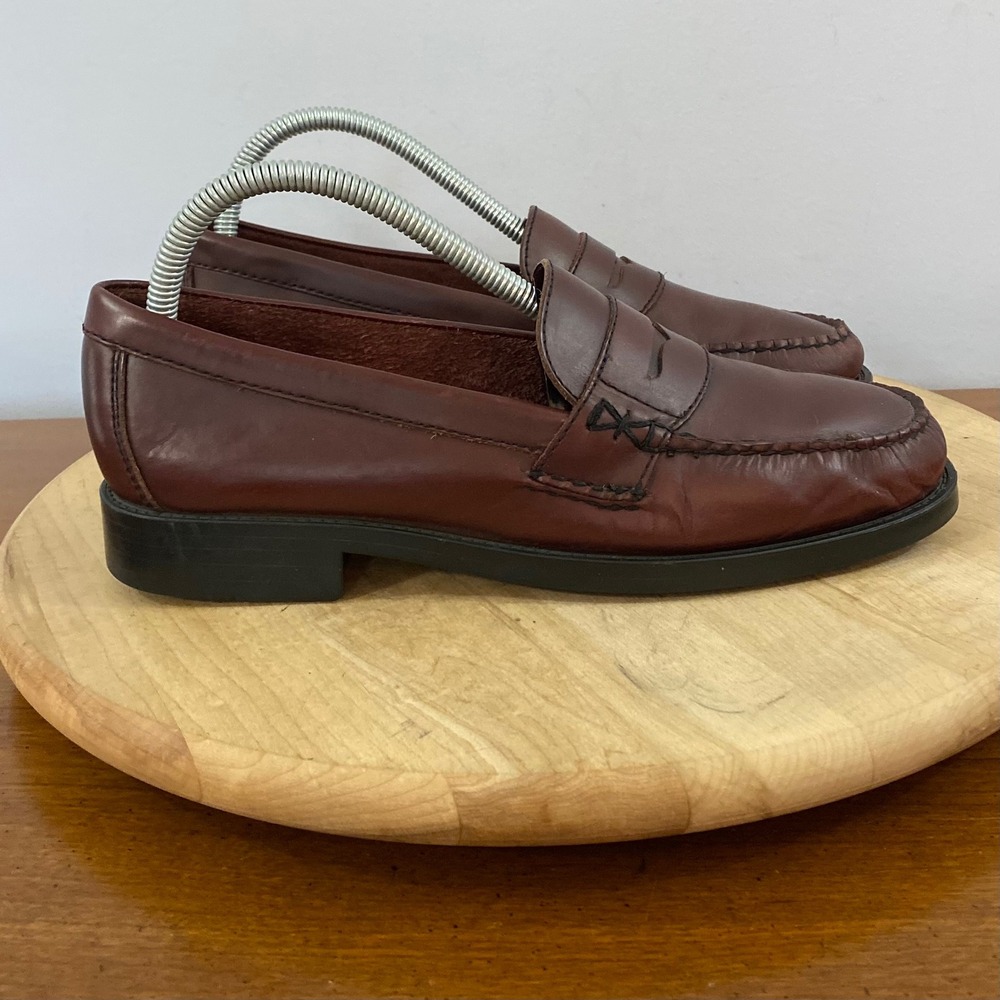 Vintage G.H. Bass Weejuns Katherine II Penny Loafers Burgundy Leather Womens 8.5